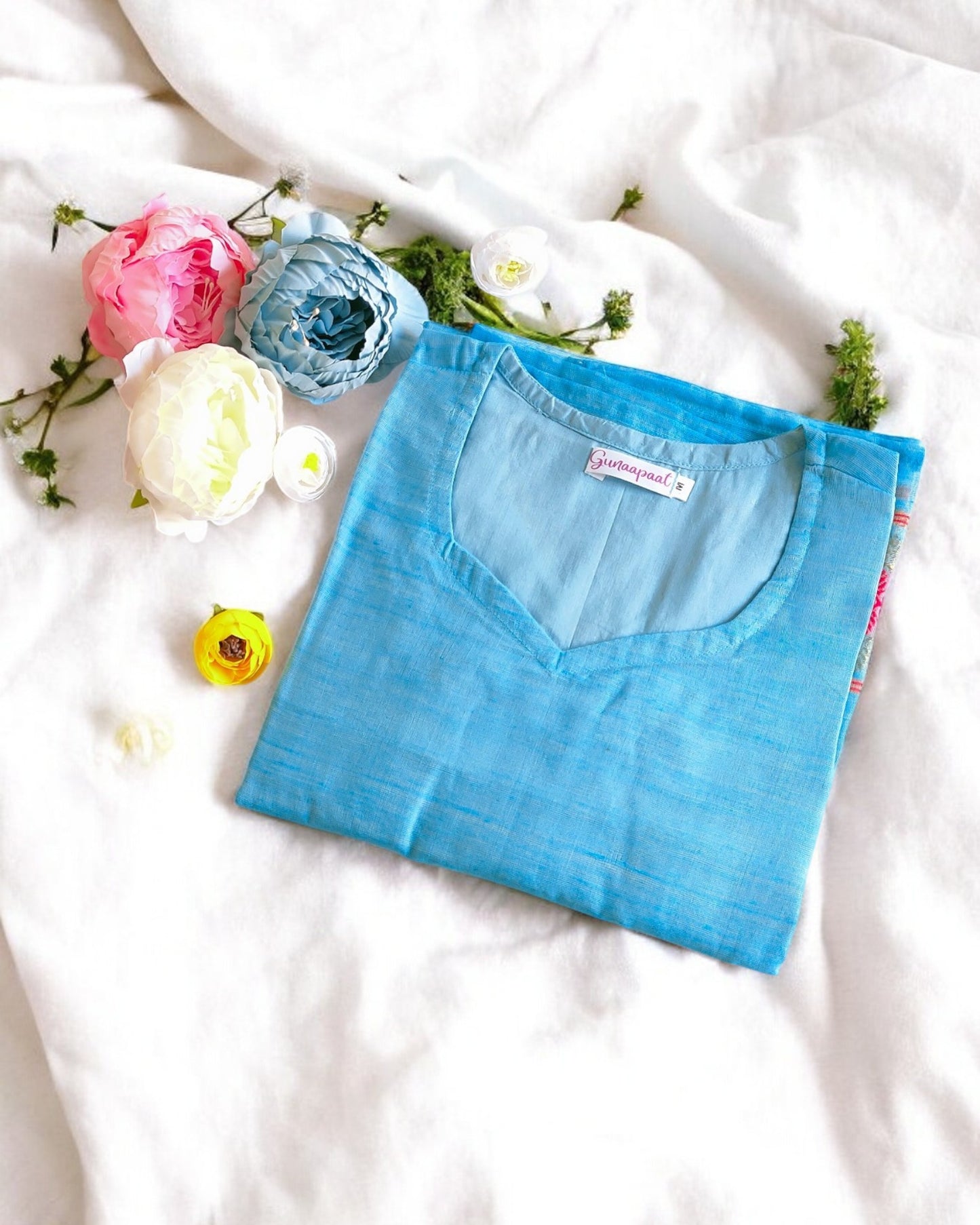 Blue handloom Monika kurti