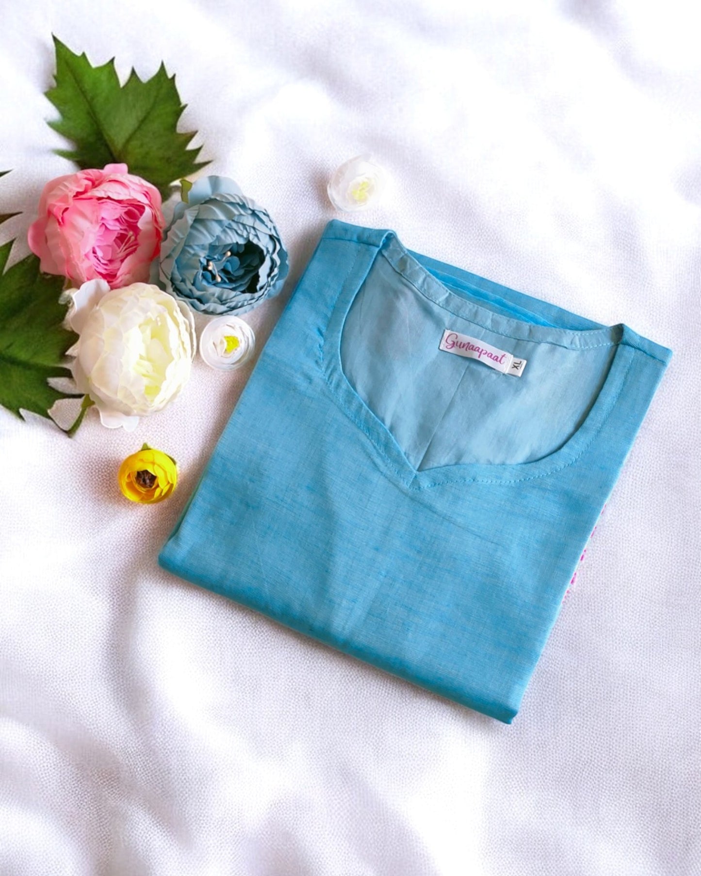Blue handloom kurti