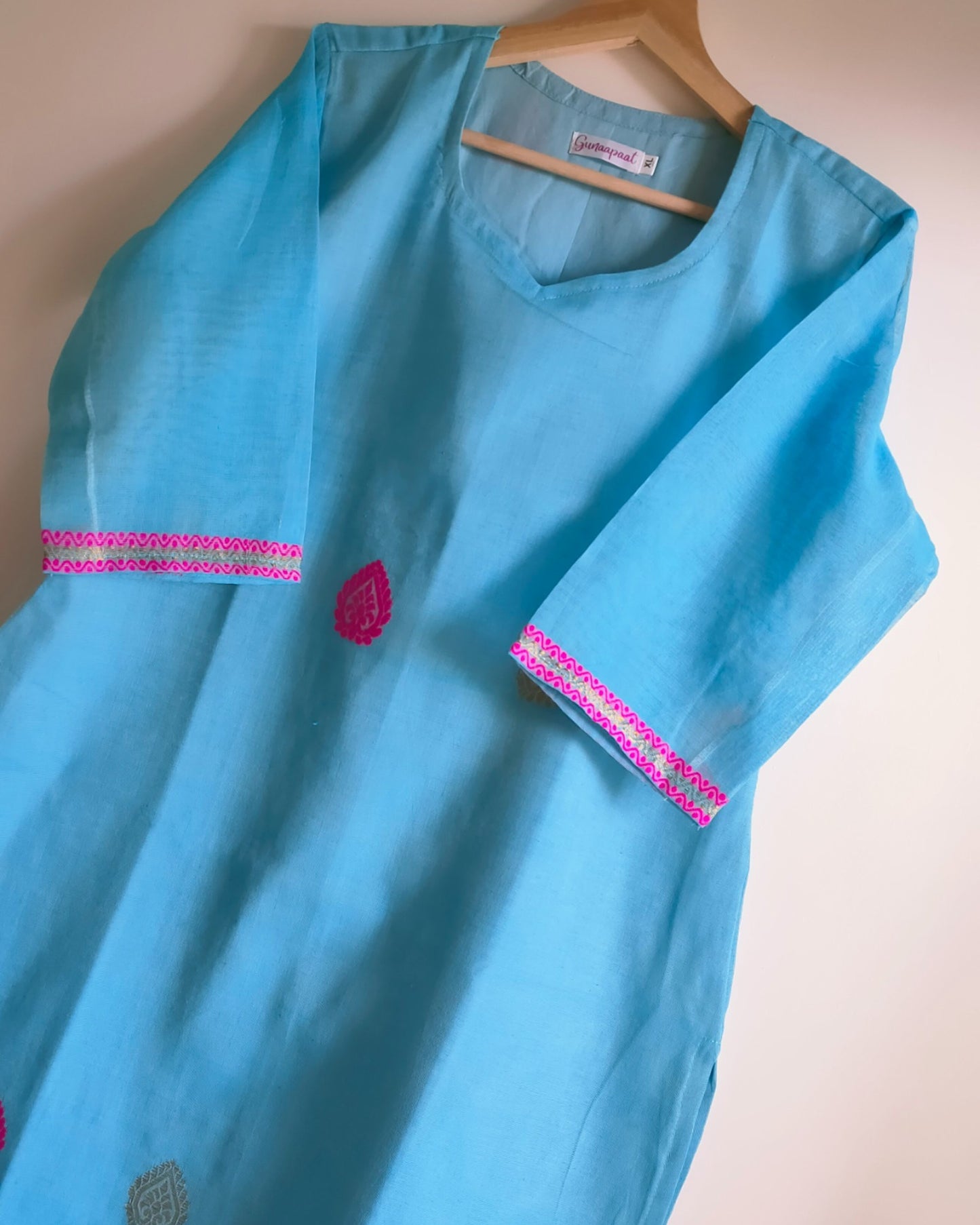 Blue handloom kurti