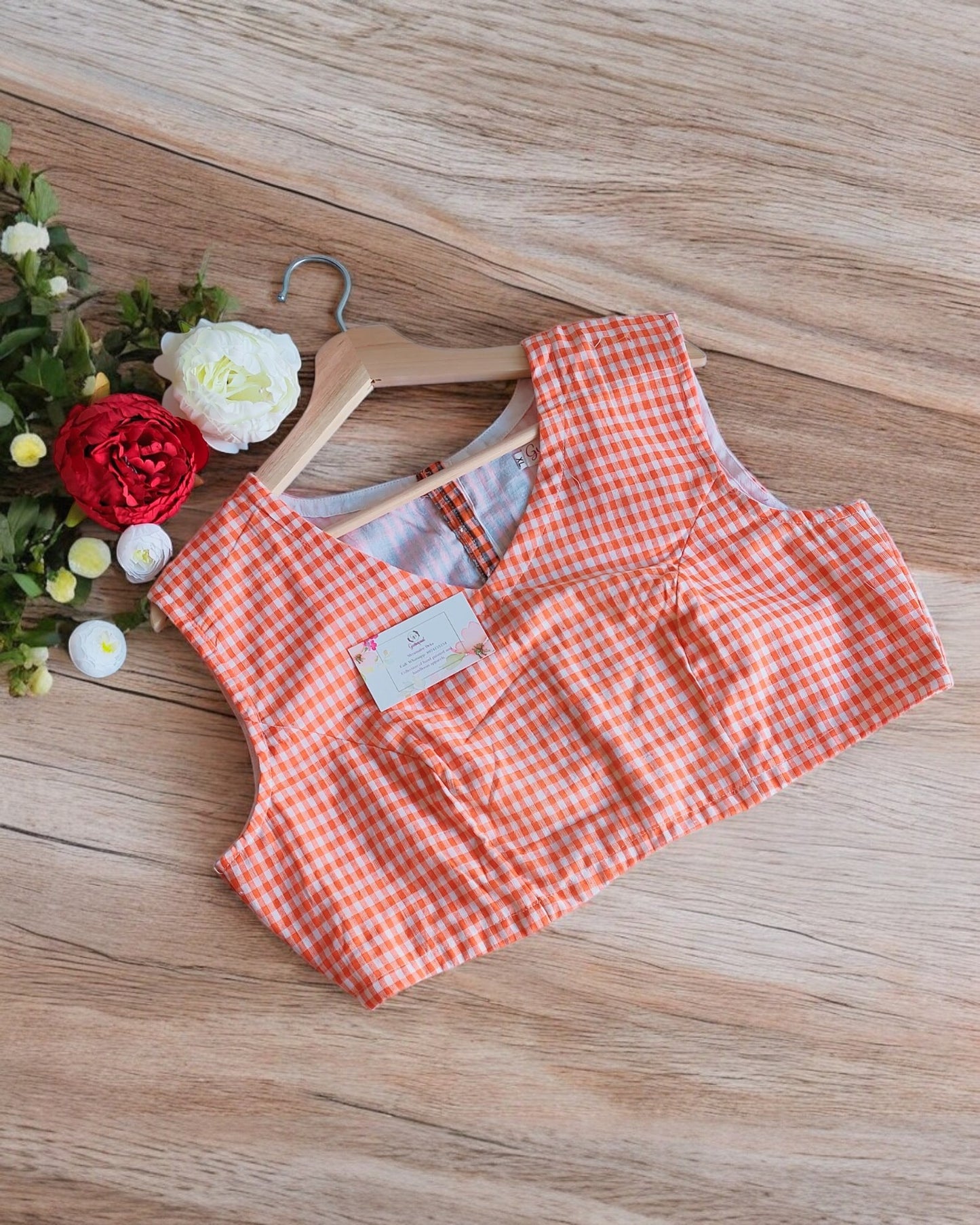 Orange Handloom Blouse