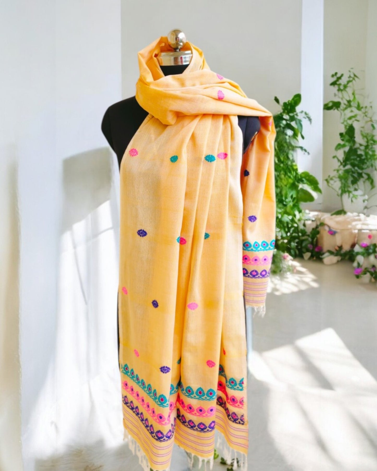 Yellow Handloom Dupatta