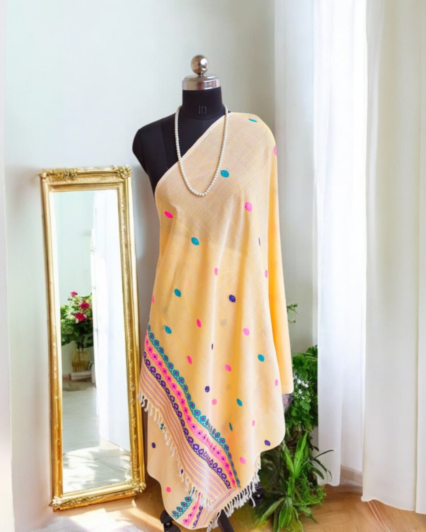 Yellow Handloom Dupatta