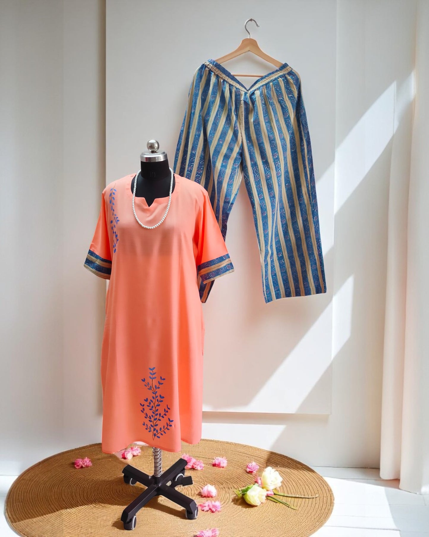 Handpainted Rayon Palazzo suits