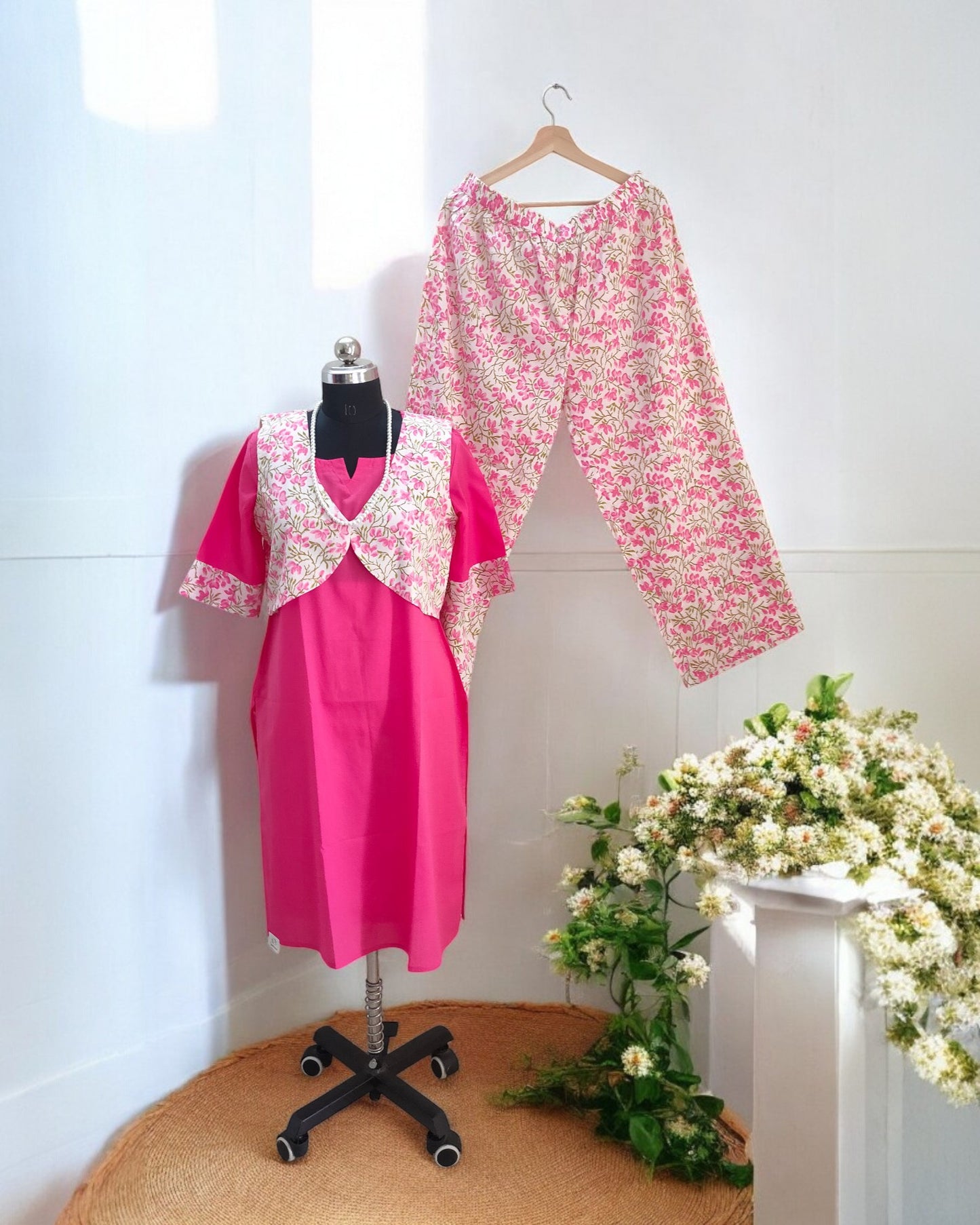 Kamalika Pink Suits with Overcoat