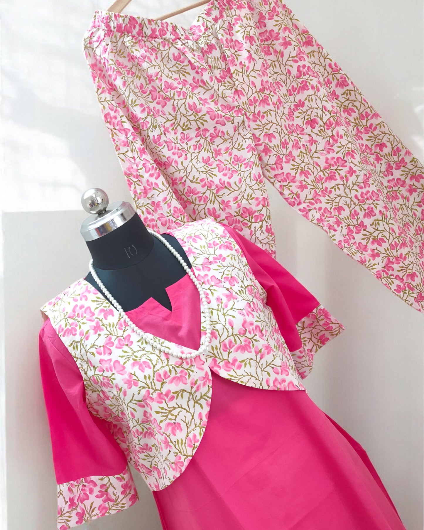 Kamalika Pink Suits with Overcoat