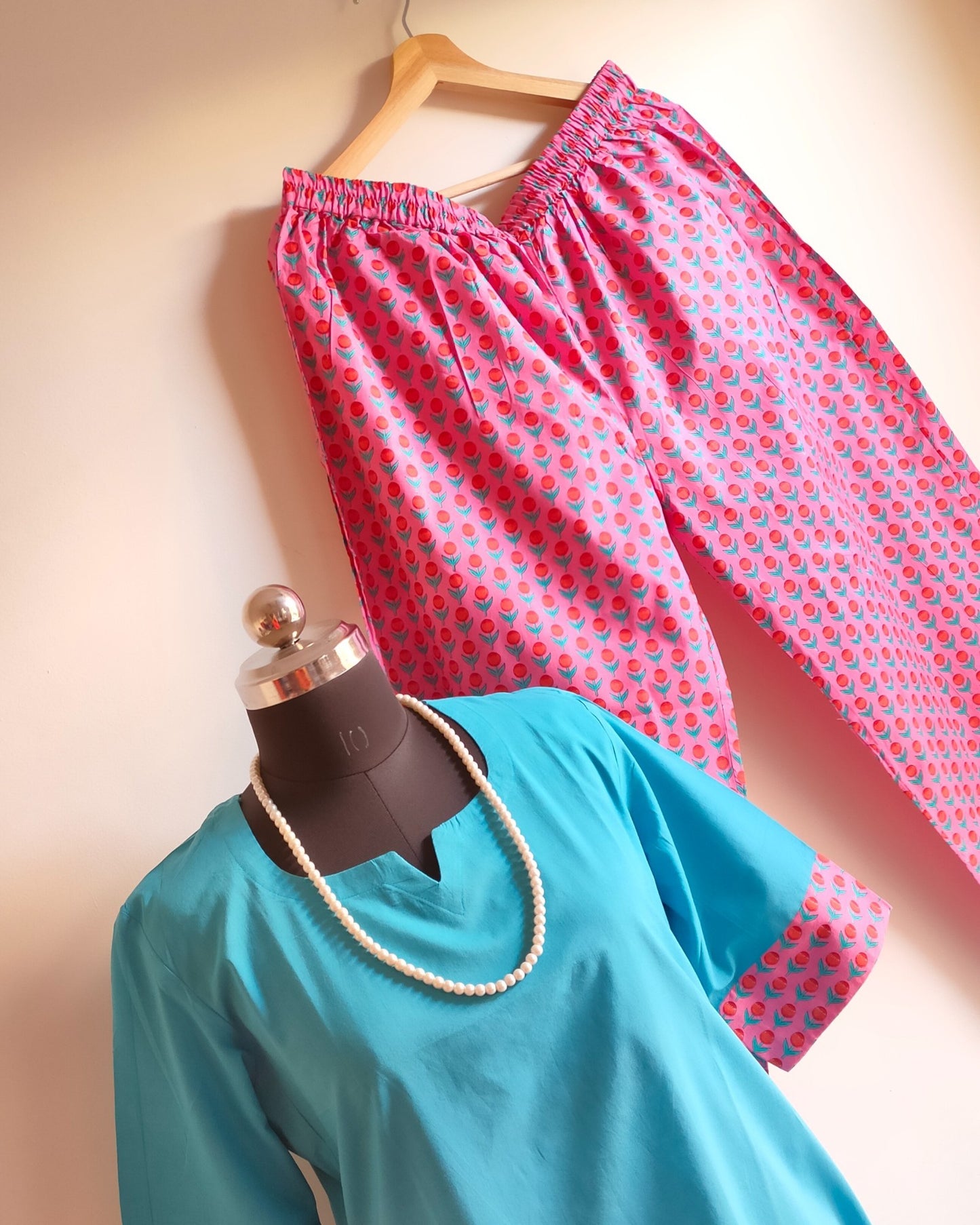 Blue Cotton Palazzo sets