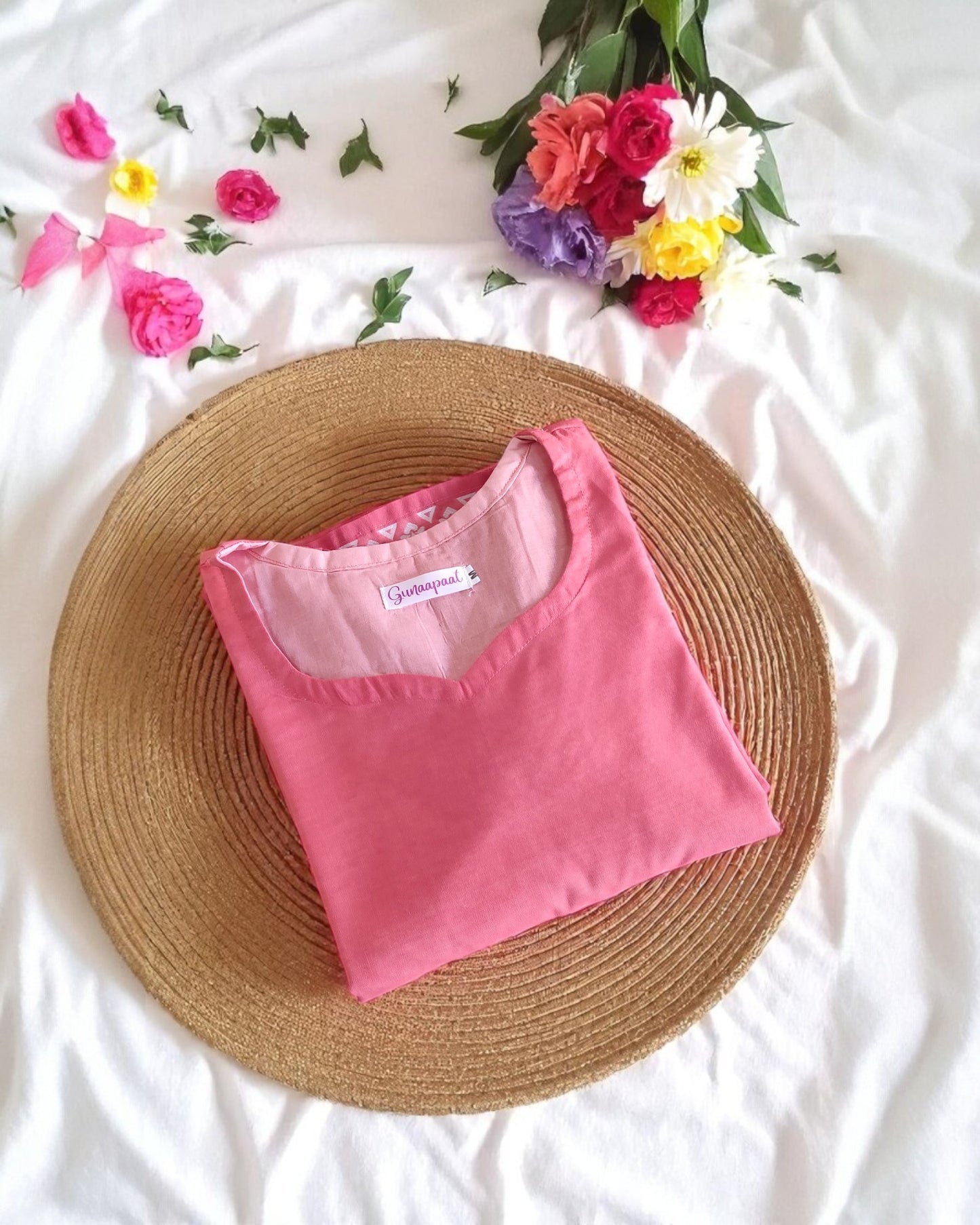 Rosy Cotton Silk Kurti