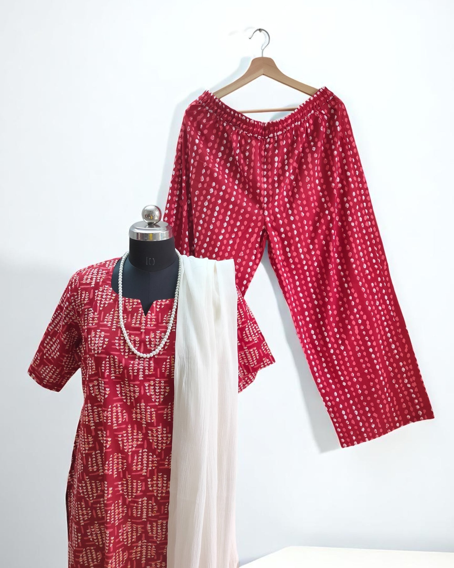 Maroon Cotton palazzo sets