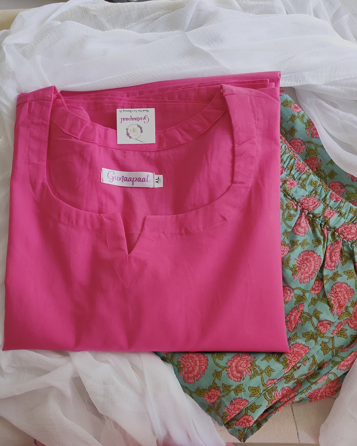 Handpainted Pink Palazzo suits