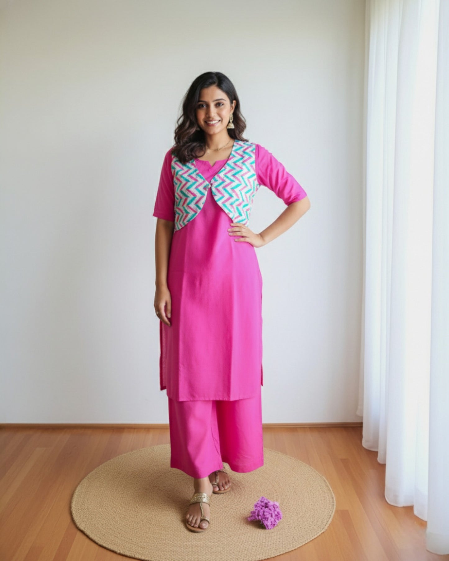 Ragini Cotton suits with overcoat