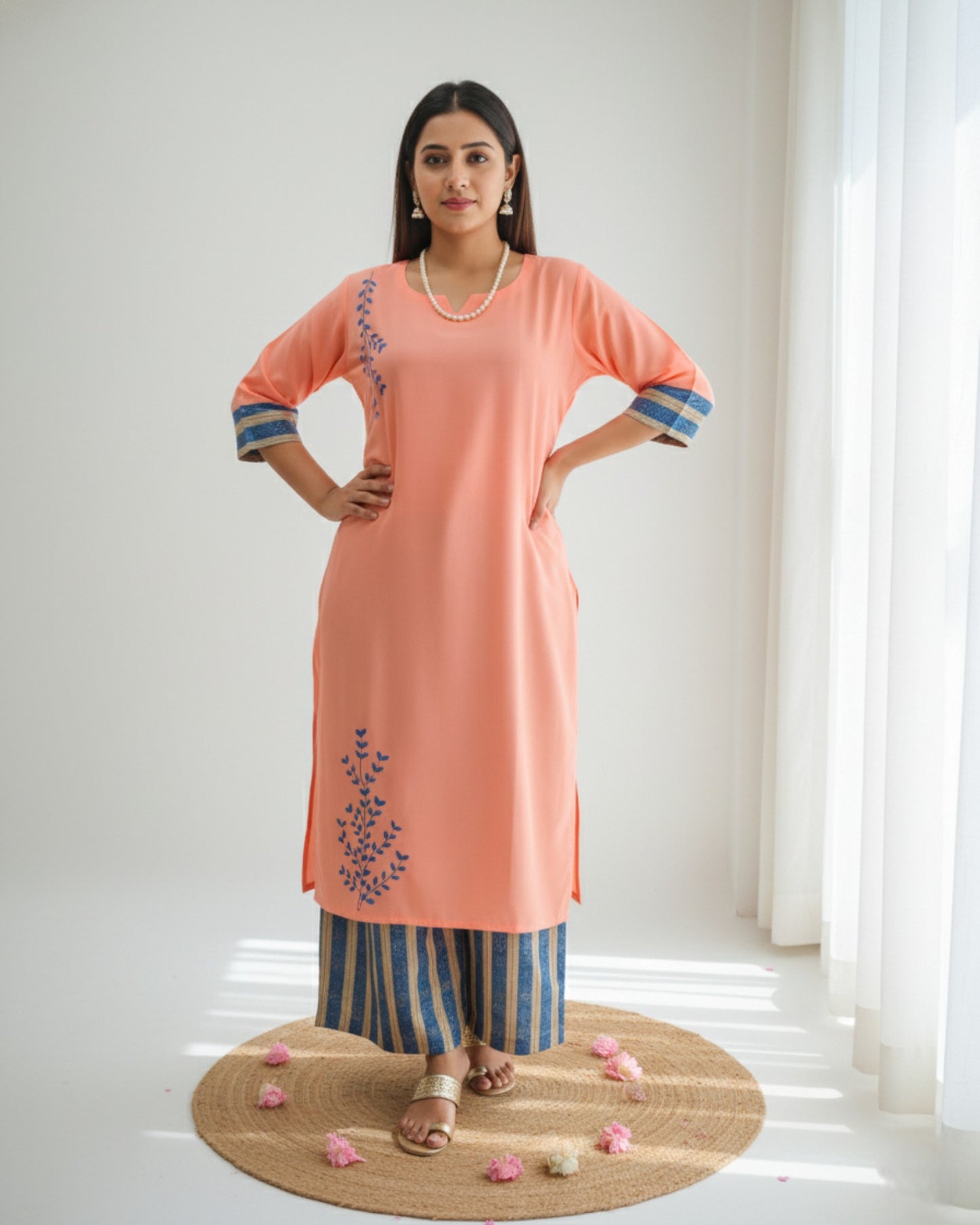 Handpainted Rayon Palazzo suits