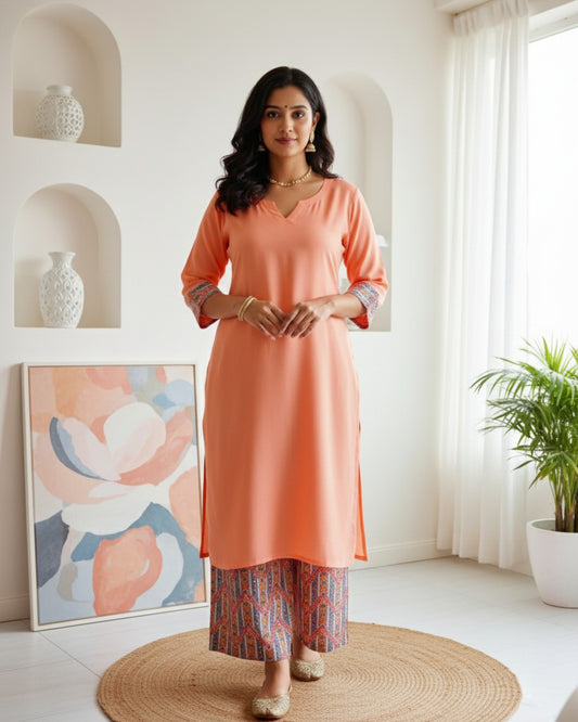 Peach Palazzo suits