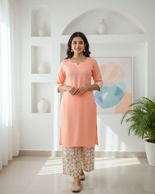 Peach Rayon suits