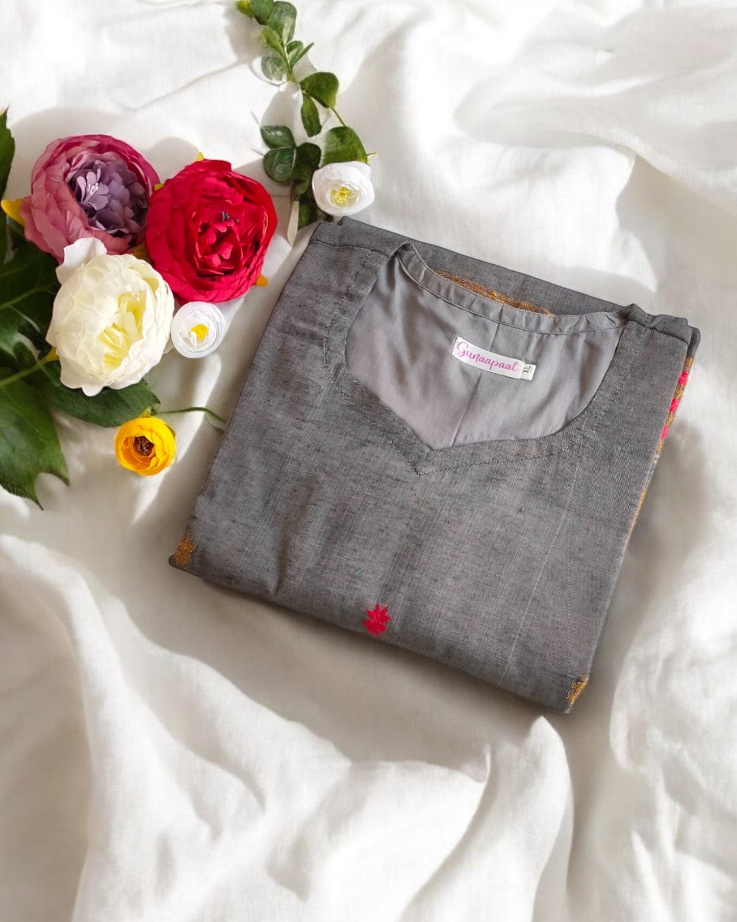 Grey Handloom Kurti