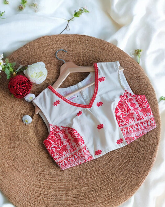 Kaziranga Deer Handloom Blouse