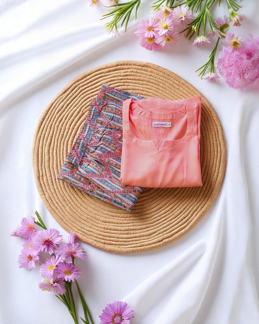 Peach Palazzo suits