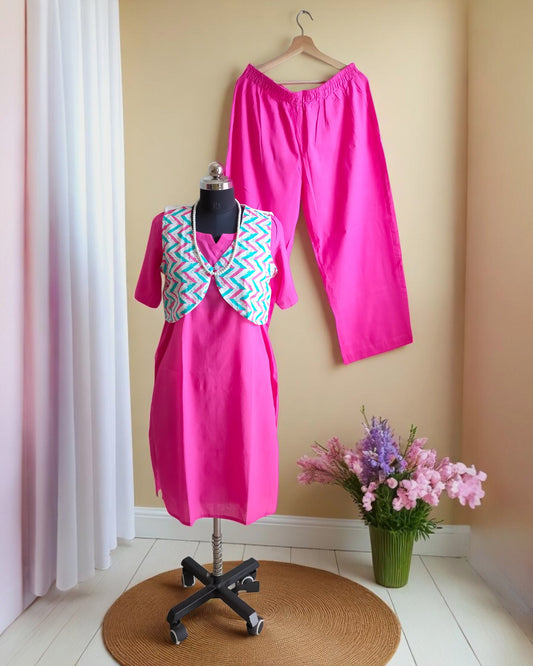 Ragini Cotton suits with overcoat