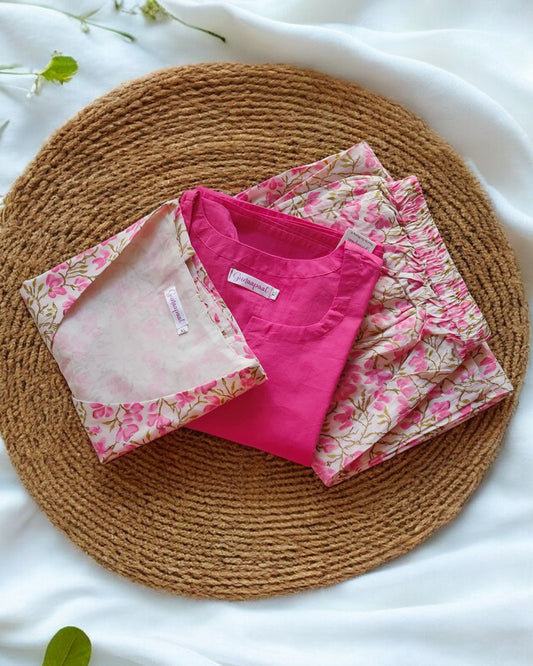 Kamalika Pink Suits with Overcoat