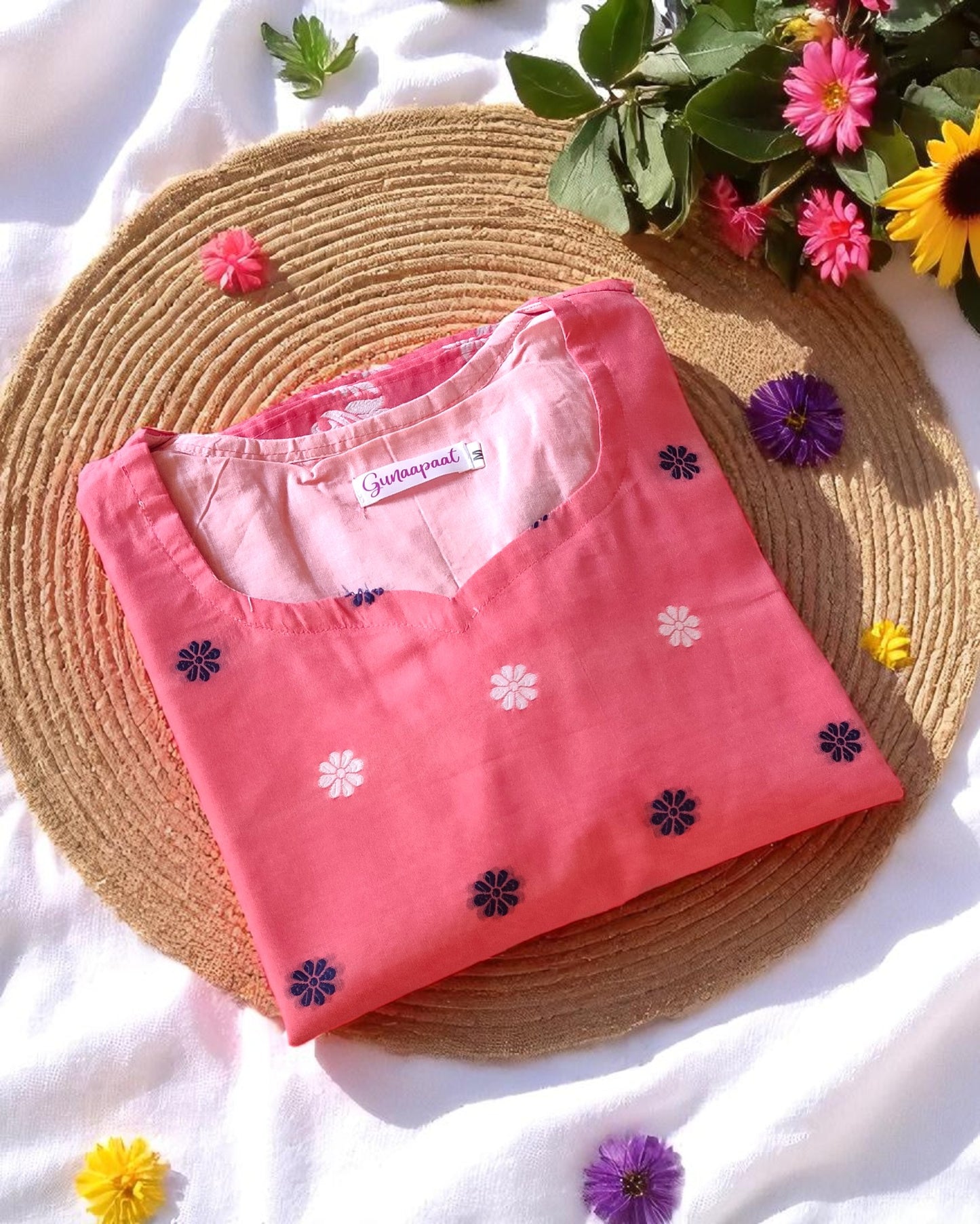 Rosy Cotton Silk Kurti