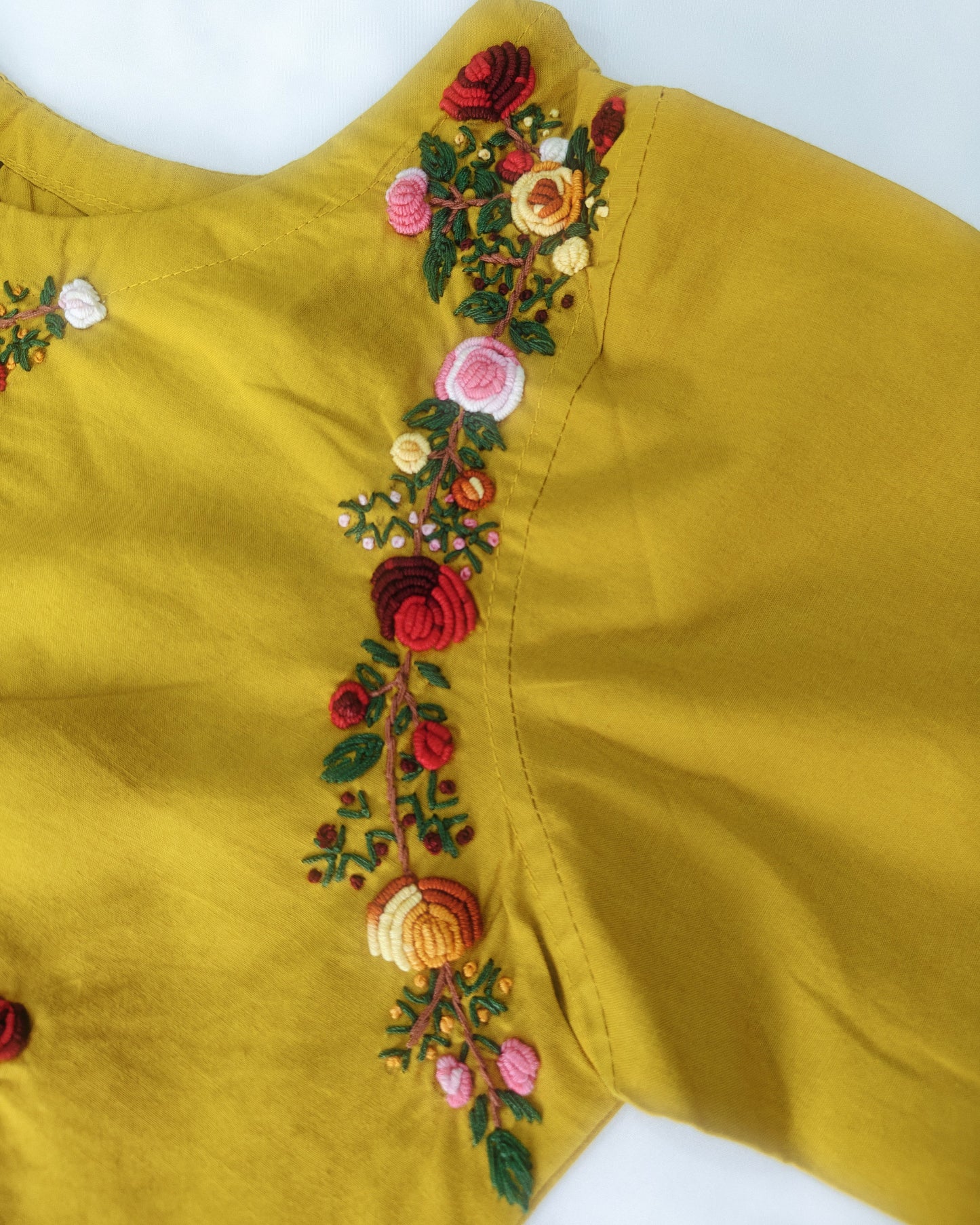 Bullion Knot Hand Embroidery Cotton Suit