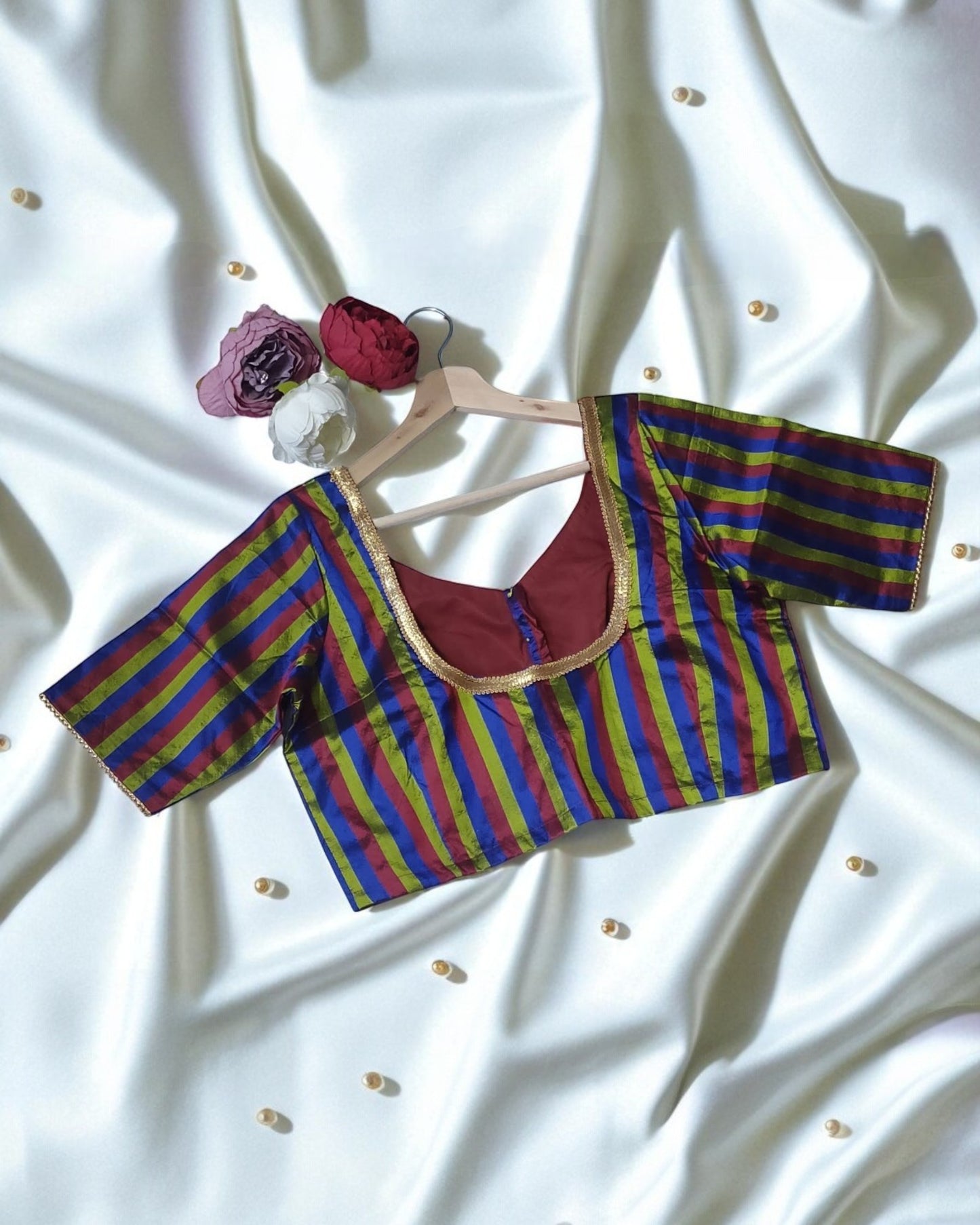 Multicoloured Pure Mulberry Silk Blouse