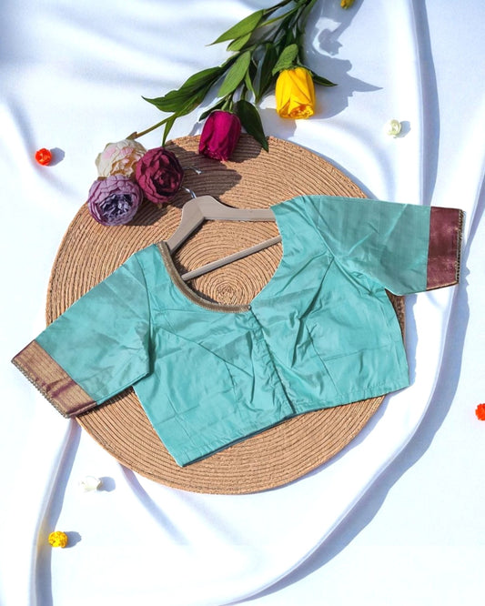 Mint Mohar Pure Mulberry Silk Blouse