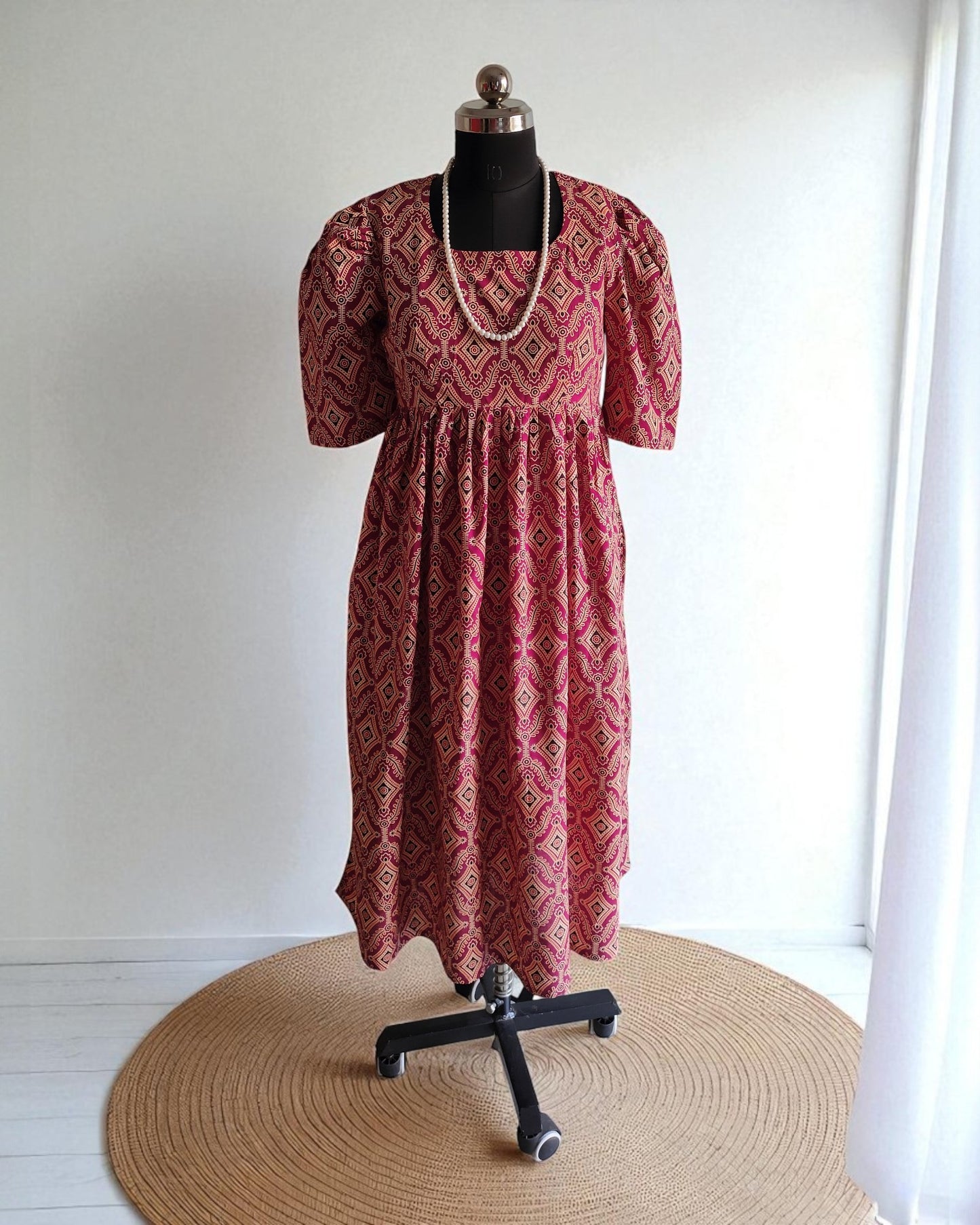 Ajrakh Cotton Midi Dress